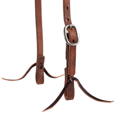 5/8" Oiled Hermann Oak Harness Leather Headstall with Single Cheek Buckle