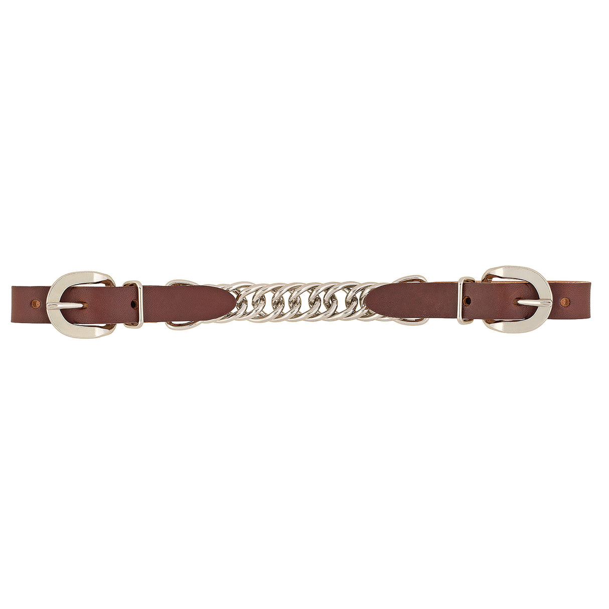 Horizons Harness Leather 4-1/2" Single Flat Link Chain Curb Strap