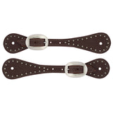 Youth Oiled Harness Leather Spur Straps with Spots