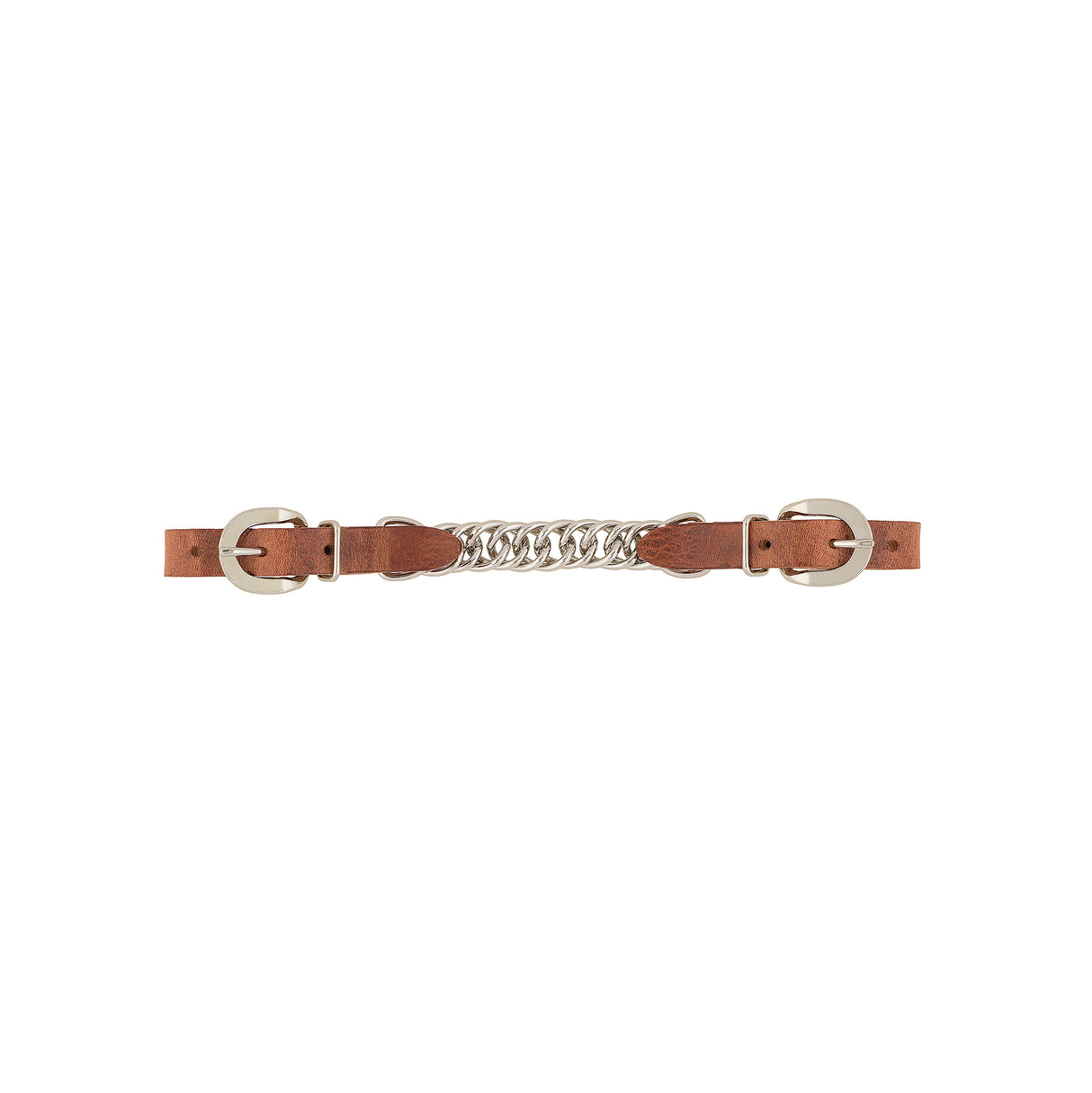 Harness Leather 4-1/2" Single Flat Link Chain Curb Strap