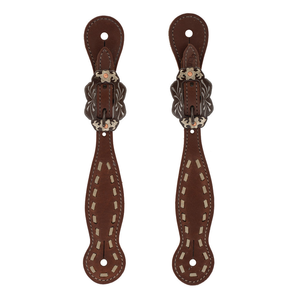 Buckstitch Spur Straps, Oiled Hermann Oak, Dusk Collection