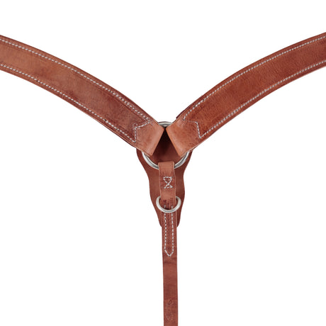 Harness Leather Contoured Ring-in-Center Breast Collar