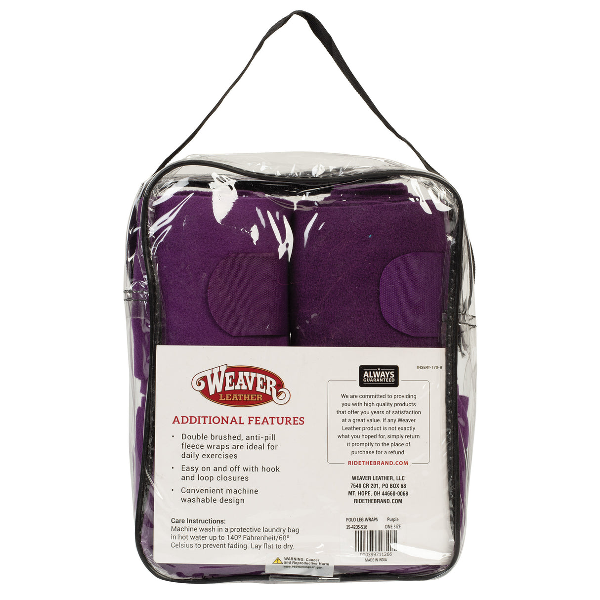 Polo Leg Wrap, Purple, packaged back