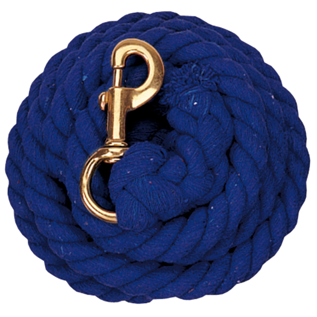 Cotton Lead Rope with Brass Plated 225 Snap, Blue