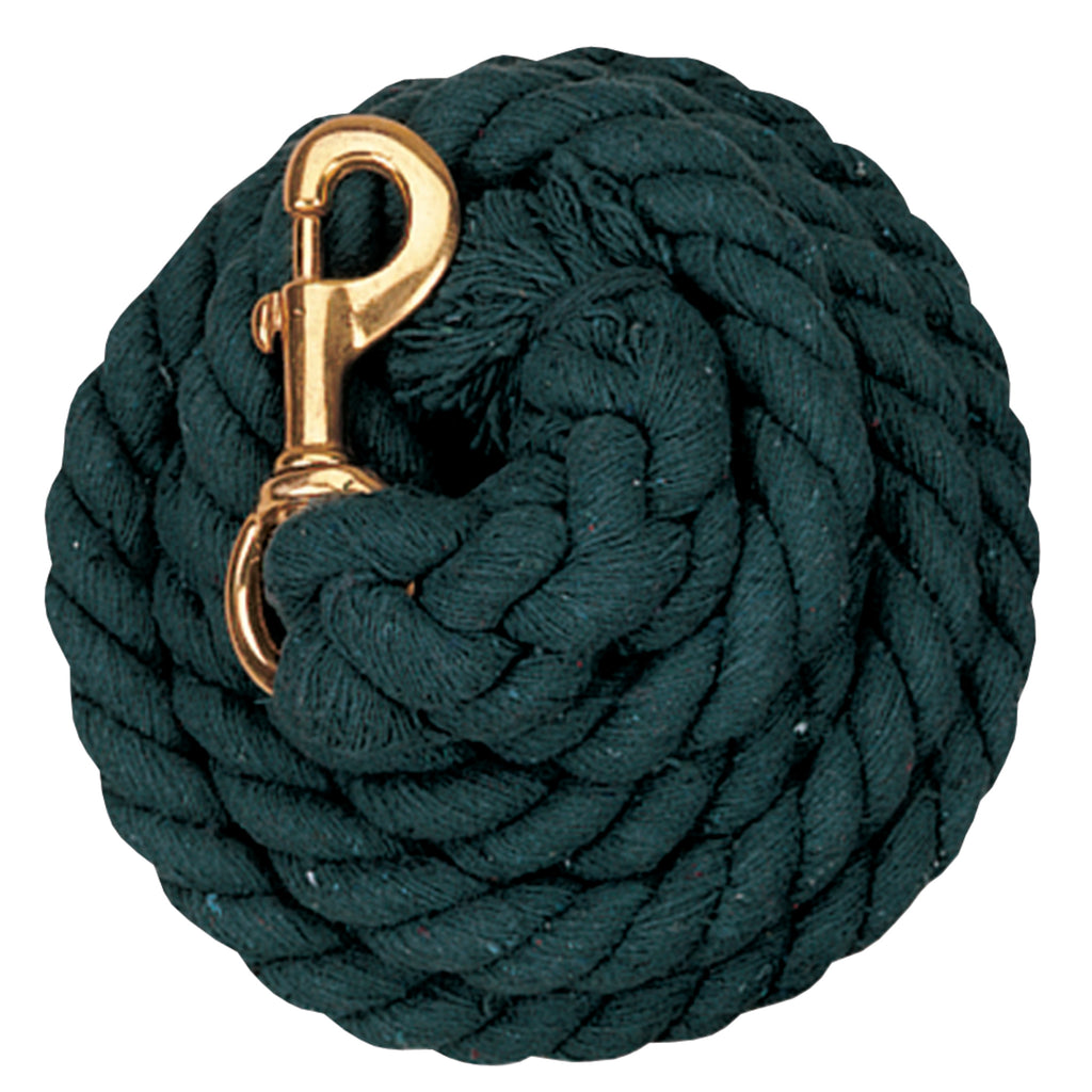 Cotton Lead Rope with Brass Plated 225 Snap, Hunter Green