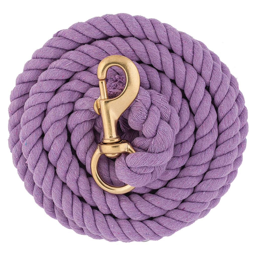 Cotton Lead Rope with Brass Plated 225 Snap, Lavender