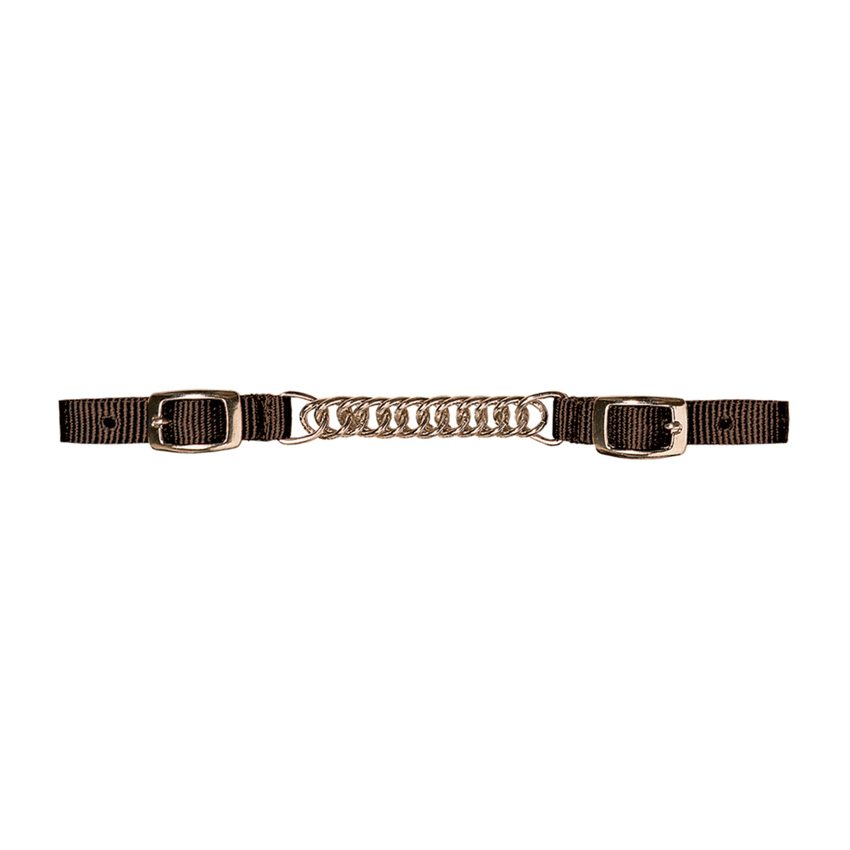 Nylon Curb Strap with 4-1/2" Flat Link Chain