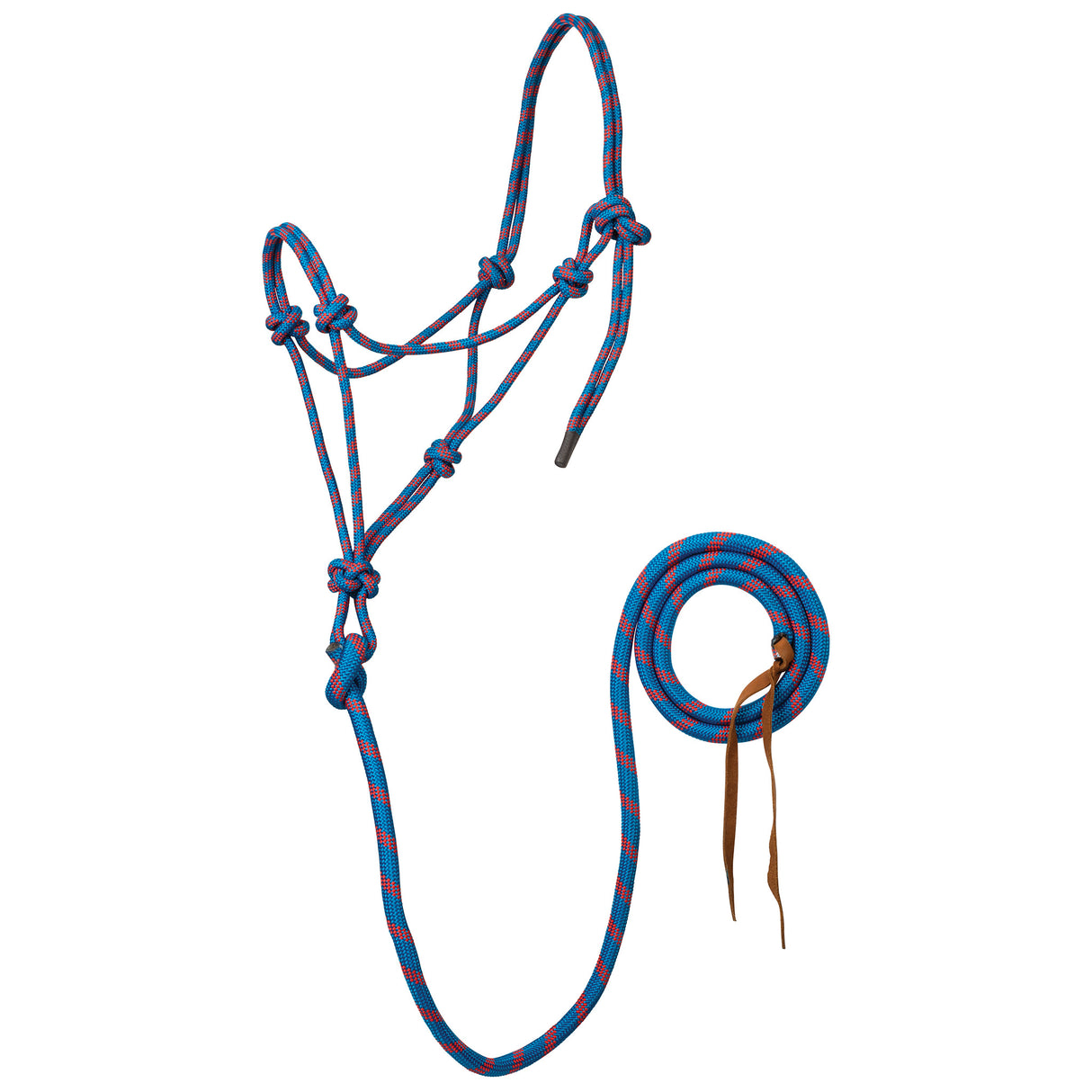 Rope Horse Halter with Attached Lead, 5/16” – Multiple Colors