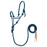 Rope Horse Halter with Attached Lead, 5/16” – Multiple Colors