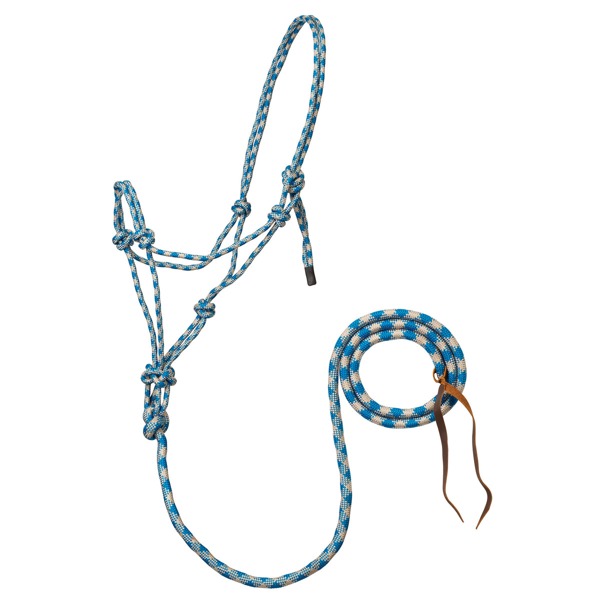 Rope Horse Halter with Attached Lead, 5/16” – Multiple Colors