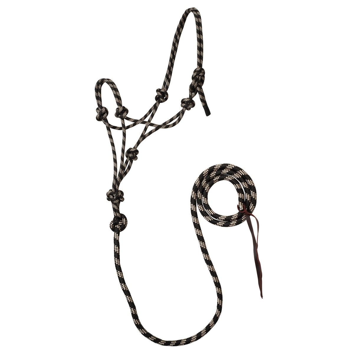 Rope Horse Halter with Attached Lead, 5/16” – Multiple Colors