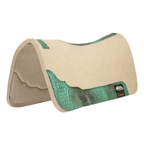 Limited Edition Saddle Pad: Natural, Turquoise Croc Wear Leather