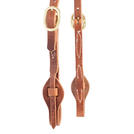 Hermann Oak Harness Leather Quick Change Headstall with Leather Tab Ends