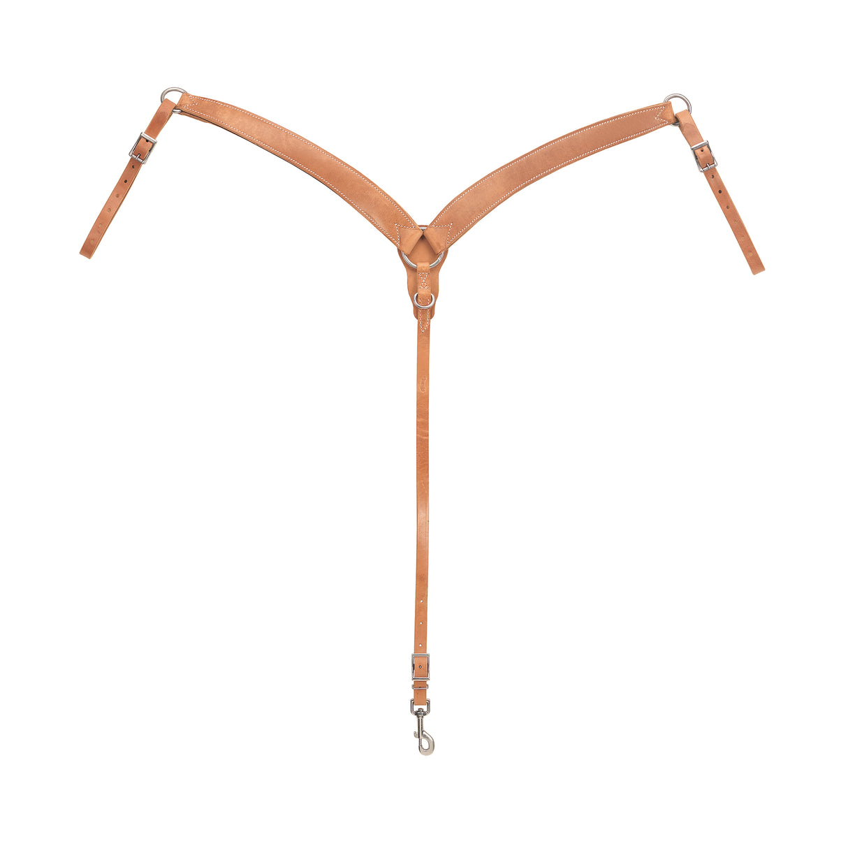Harness Leather Contoured Ring-in-Center Breast Collar