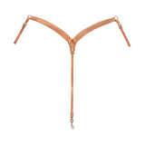 Harness Leather Contoured Ring-in-Center Breast Collar