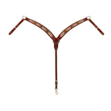 Turquoise Cross Coco Feather Contoured Breast Collar