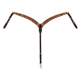 Turquoise Cross Floral Vine Contoured Breast Collar