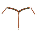 Turquoise Cross Cactus Tooled Contoured Breast Collar