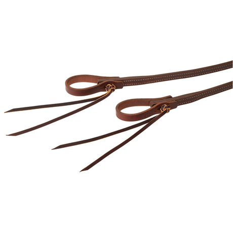 STS Ranch Signature Tack Harness Leather Split Rein, Pineapple Knot, 8'