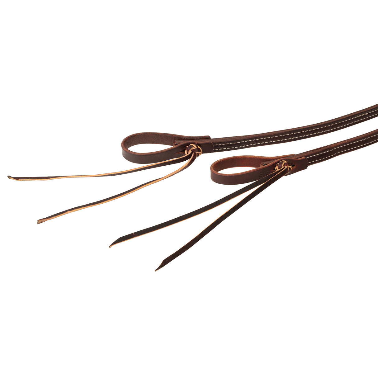 STS Ranch Signature Tack Latigo Leather Split Rein, Pineapple Knot, 8'