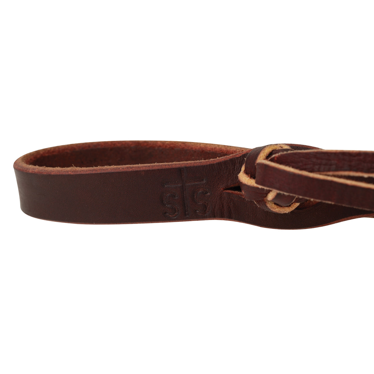 STS Ranch Signature Tack Latigo Leather Split Rein, Pineapple Knot, 8'