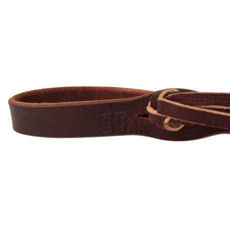 STS Ranch Signature Tack Latigo Leather Split Rein, Pineapple Knot, 8'