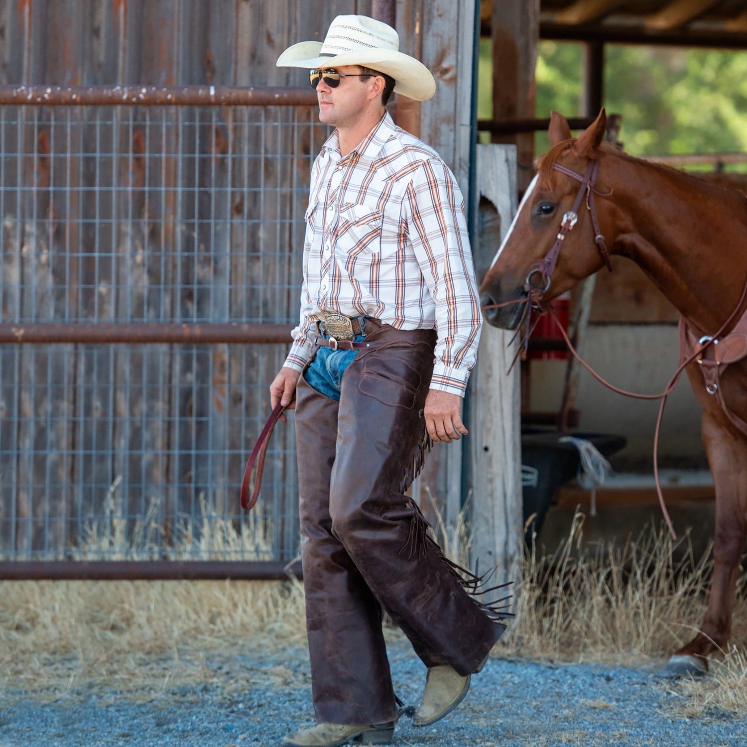 Leather Cowboy Chaps - Weaver Equine
