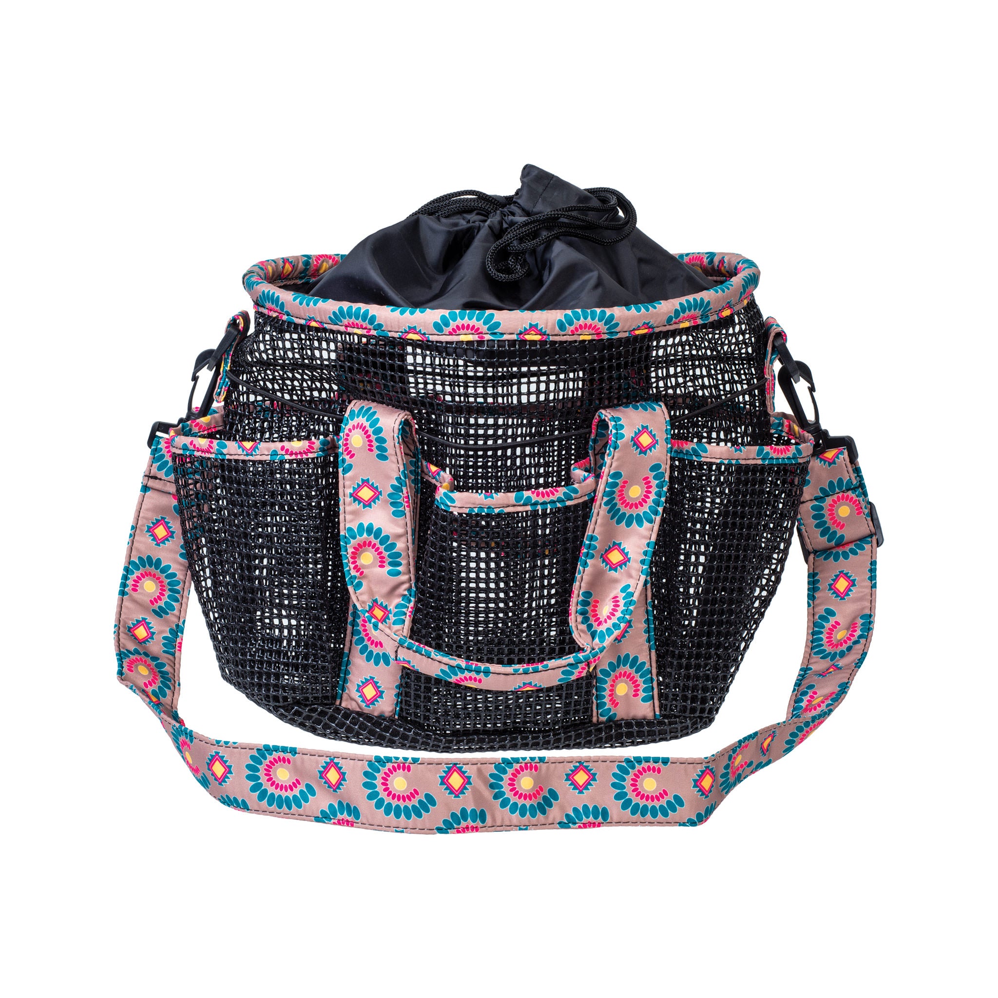 クレマ☆レジ袋型マイバッグ☆ハニーチューン☆ピクニックボーダー Mesh Grooming Bag, Floral Watercolor/Black - Weaver Equine