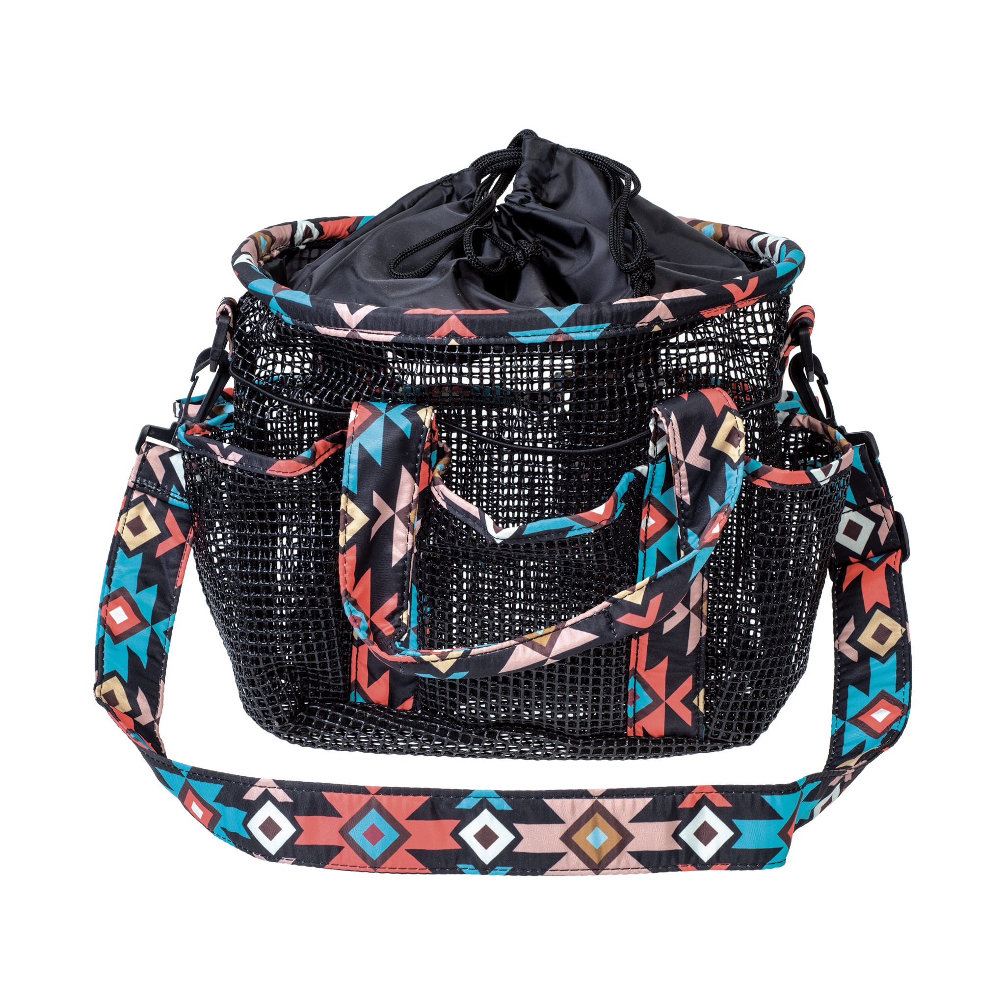 クレマ☆レジ袋型マイバッグ☆ハニーチューン☆ピクニックボーダー Mesh Grooming Bag, Floral Watercolor/Black - Weaver Equine