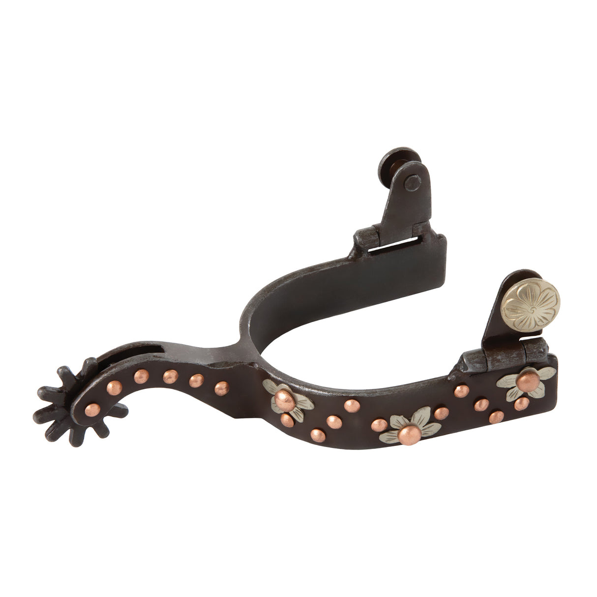 Ladies' Spur with German Silver Floral Trim and Copper Dots