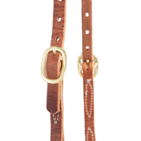 Hermann Oak Harness Leather Quick Change Headstall with Leather Tab Ends