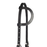 Black Leather Flat Sliding Ear Headstall