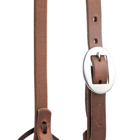 Oiled Hermann Oak Harness Leather Headstall with Tie Ends