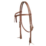 Deluxe Latigo Leather Knotted Browband Headstall, Brown