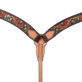Turquoise Cross Cactus Tooled Contoured Breast Collar