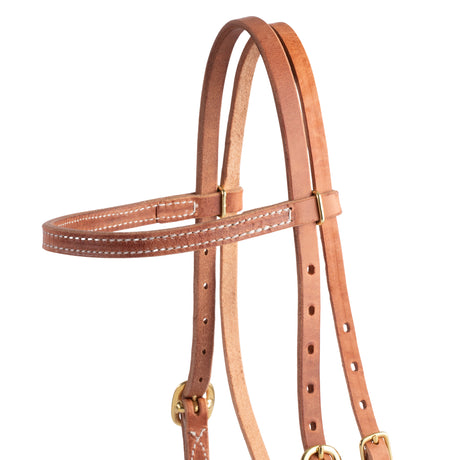 Hermann Oak Harness Leather Quick Change Headstall with Leather Tab Ends