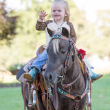 Pony Browband Headstall, Turquoise Beaded, 5/8"