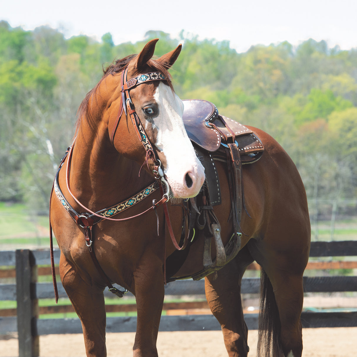 Turquoise Cross Aztec 5/8" Headstall