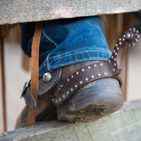Mens Spurs with Replaceable Rowels, Dotted Accents