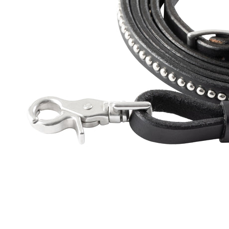 Back In Black Leather Reins, 5/8"