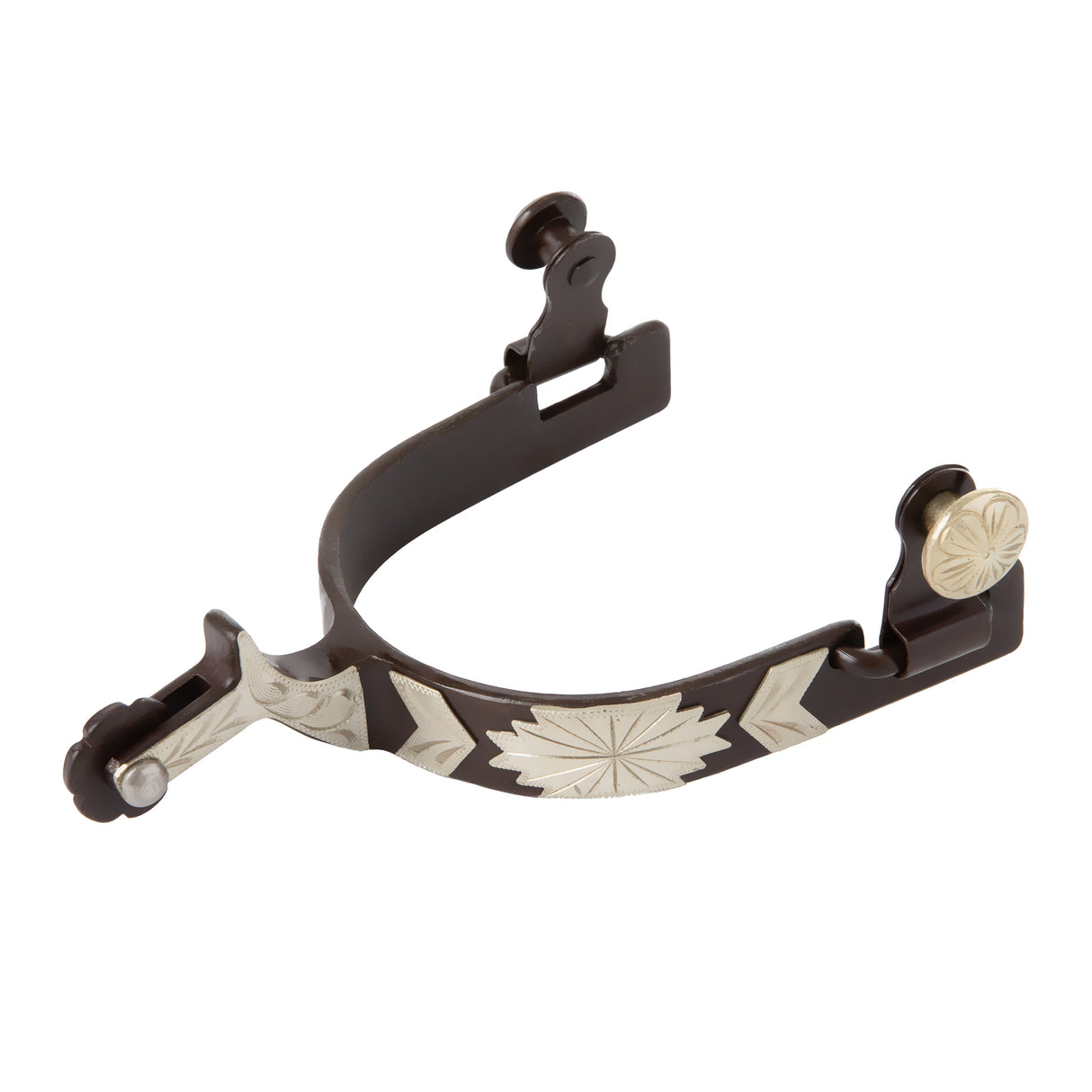 Men's Chap Guard Spurs with Engraved German Silver Trim