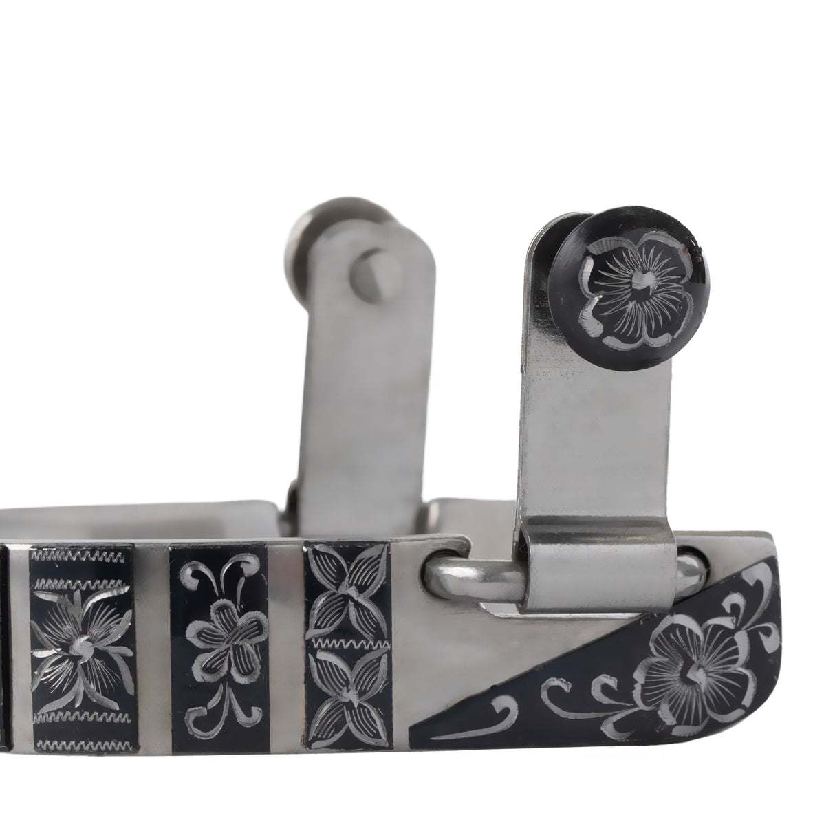 Ladies' Floral Chihuahua Spur, Brushed Stainless Steel