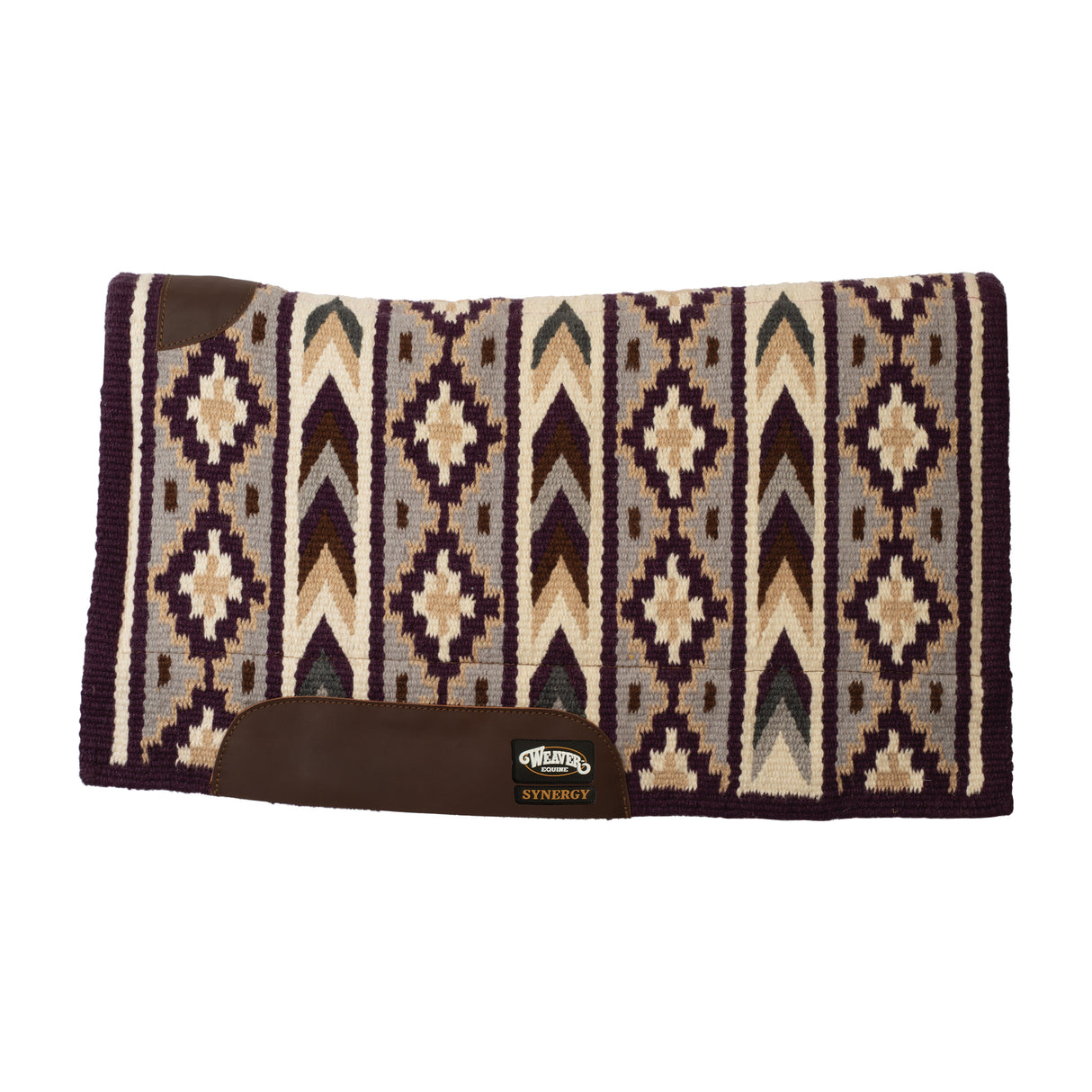 Synergy Blanket-Top Wool Felt Saddle Pad in Brown, Turquoise, Black, Purple Southwestern Patterns