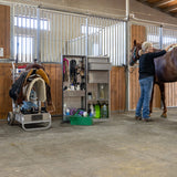 Rolling Barn Utility Cart with Saddle Rack & Grooming Basket
