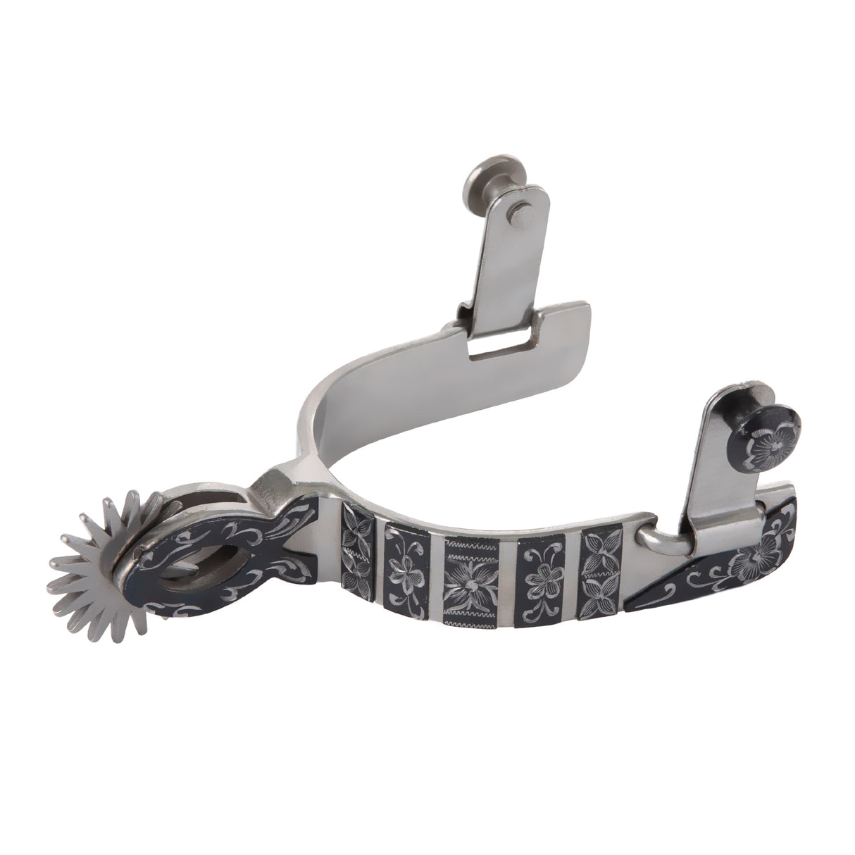 Ladies' Floral Chihuahua Spur, Brushed Stainless Steel