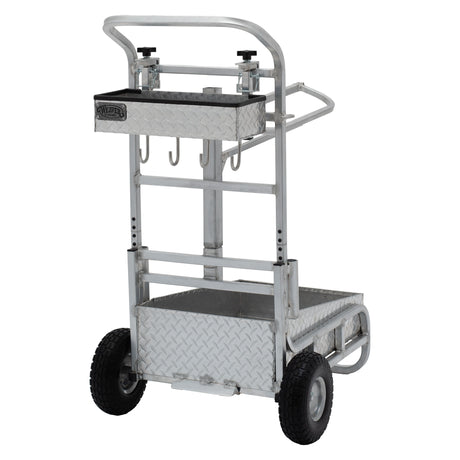 Rolling Barn Utility Cart with Saddle Rack & Grooming Basket