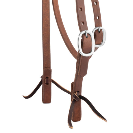 5/8" Oiled Hermann Oak Harness Leather Headstall with Single Cheek Buckle