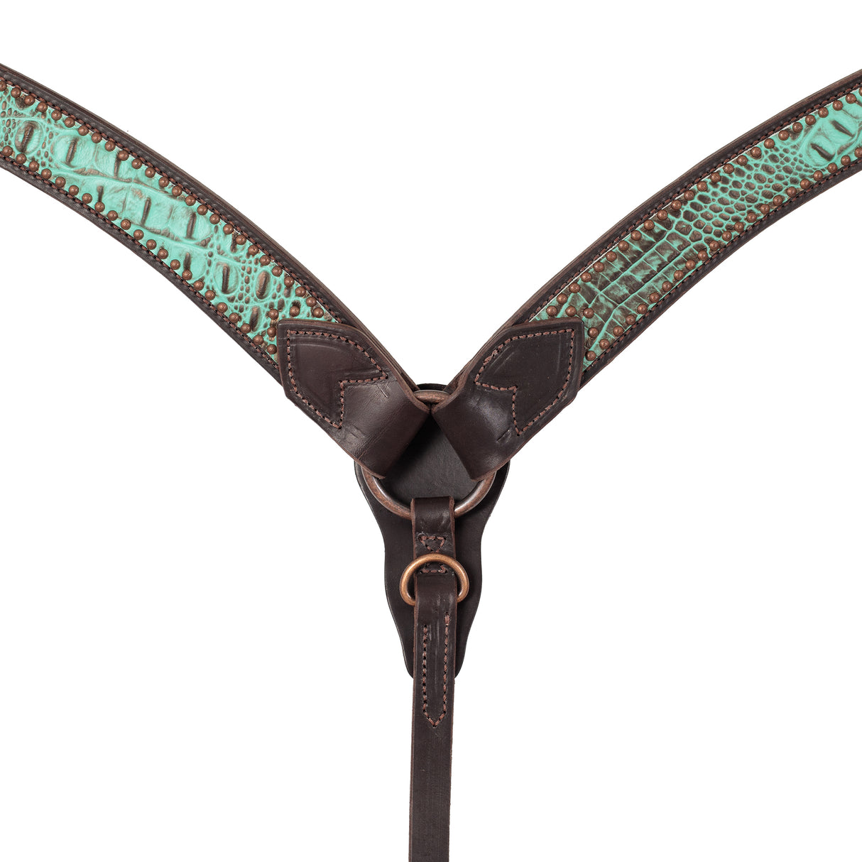 Turquoise Croc Contoured Breast Collar