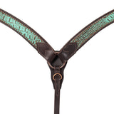 Turquoise Croc Contoured Breast Collar