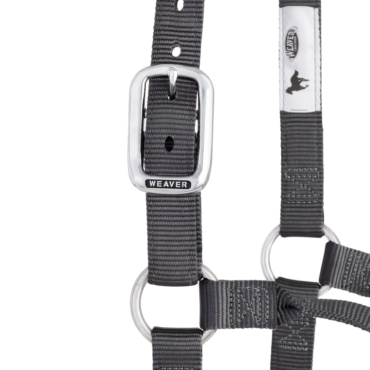 Original Non-Adjustable Nylon Halter, Chrome Plated Hardware, Average